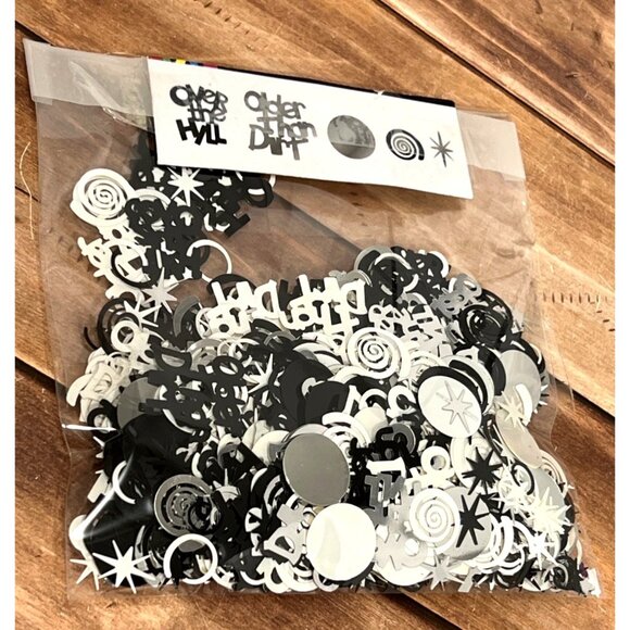 Over The Hill Birthday Confetti TABLE Scatter Black White Silver PARTY DECOR - Picture 1 of 2